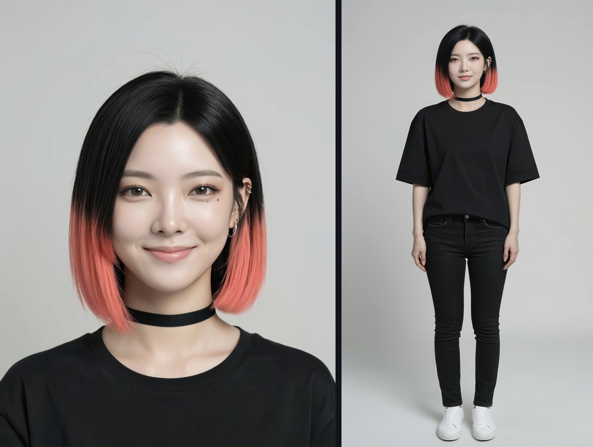 정체성 학습으로 생성한 로하의 정면 얼굴과 전신 사진